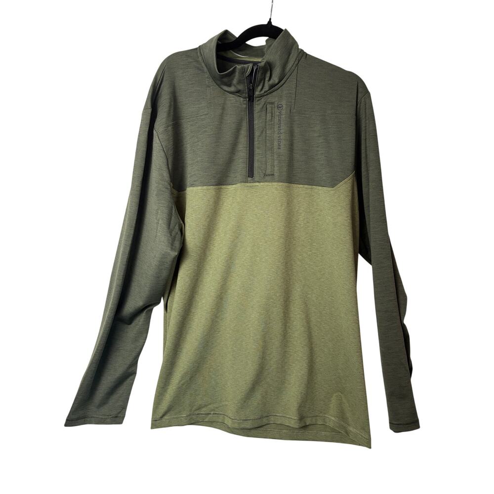 Vineyard Vines On-The-Go Shep Shirt Mens XXL 1/4 Zip Pullover Green Lightweight